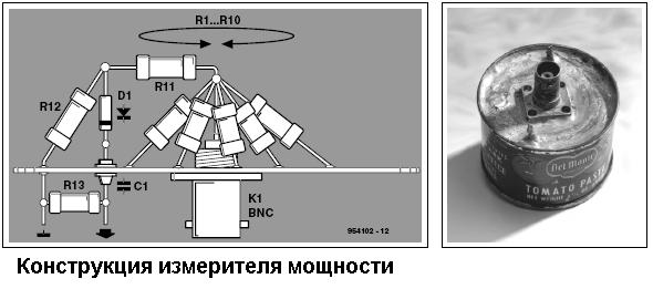 Измеритель мощности вч схема